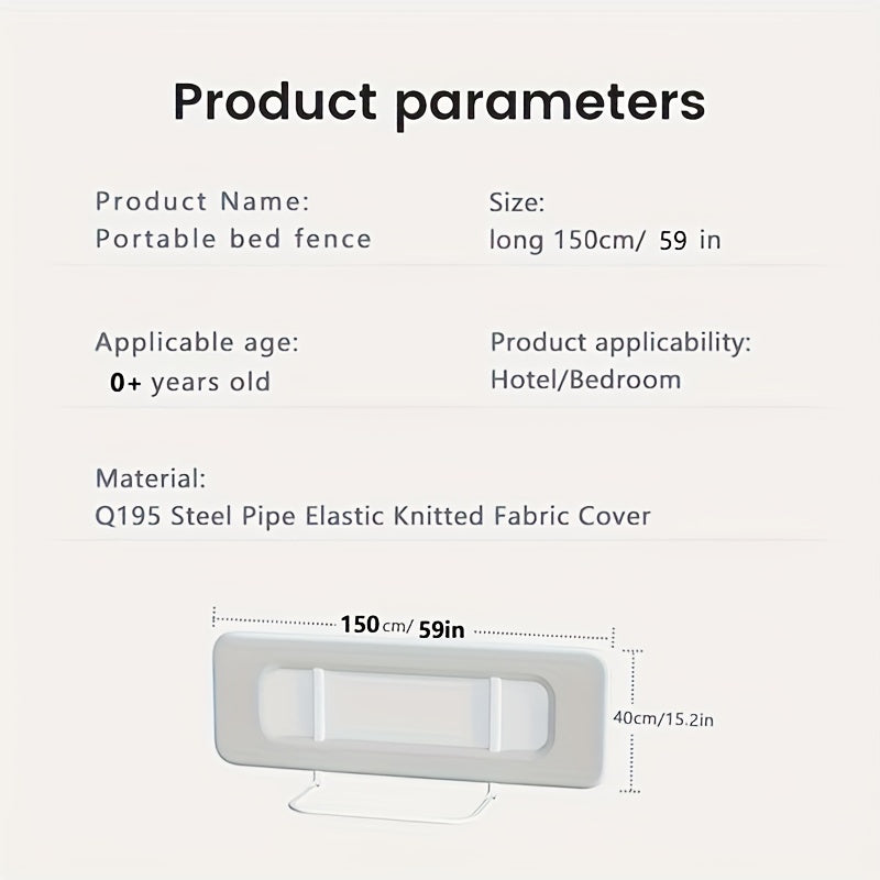 MAYAPHILOS Baby Bed Rail Guard, Foldable Portable Safety Barrier for Home and Travel Use, Fits in most Bed Types