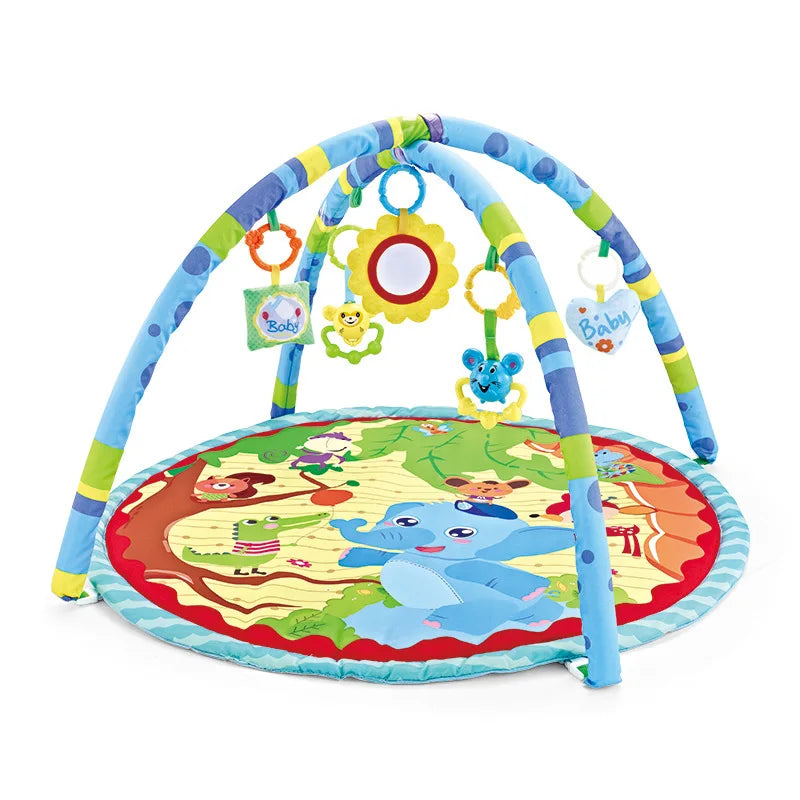 Multifunctional Fitness Frame Round Play Crawling Mat 0-12 Months Baby Puzzle Game Blanket Fun Sounding Pendant Gift For Kid