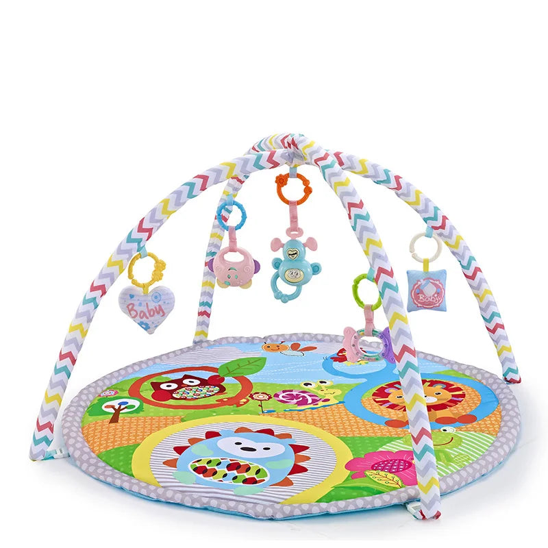 Multifunctional Fitness Frame Round Play Crawling Mat 0-12 Months Baby Puzzle Game Blanket Fun Sounding Pendant Gift For Kid