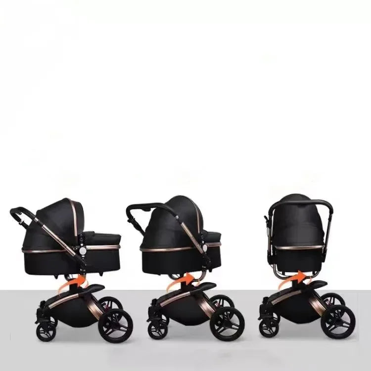 Baby Stroller 4 in 1 with Car Seat Baby Backpack Carrier Stroller Walkers Luxury Baby Stroller Pram Leather