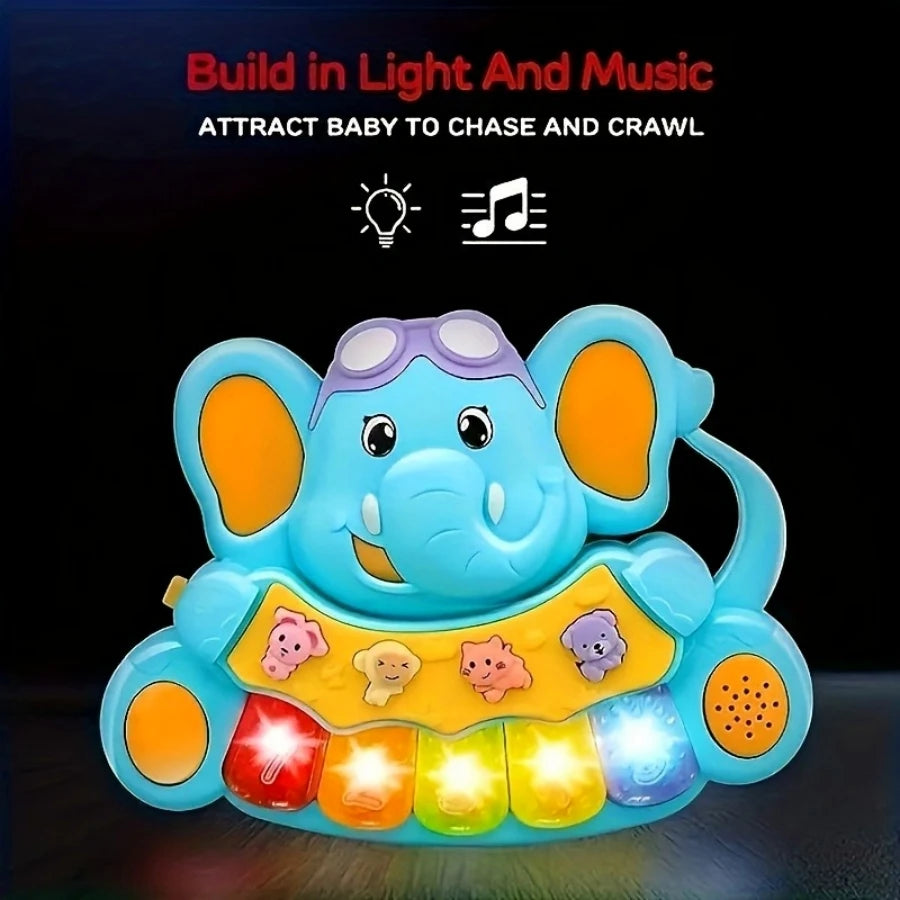 Baby Piano Toys, Elephant Music Baby Toys 18 Months Early Learning Educational Piano