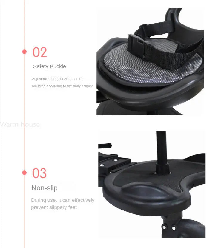 Universal Stroller Pedal Adapter Twins Scooter Hitchhiker Kids Standing Plate with Seat Second Child baby stroller accessories