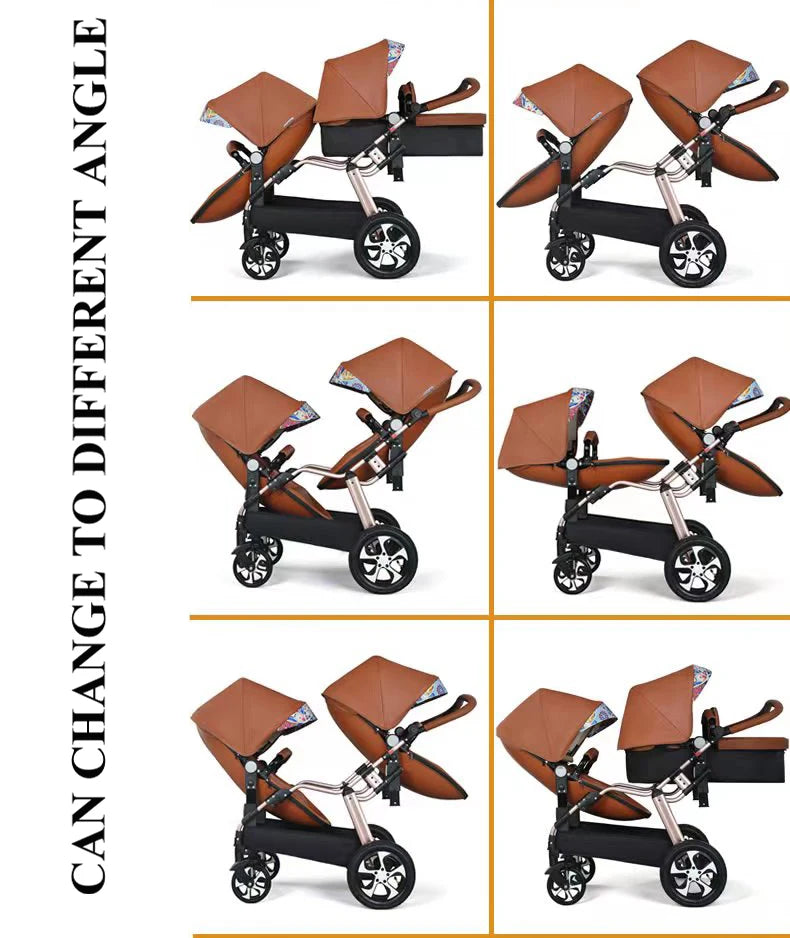 Top Quality Portable luxury twins Baby jogger Stroller foldable combo 2 in 1 for infant