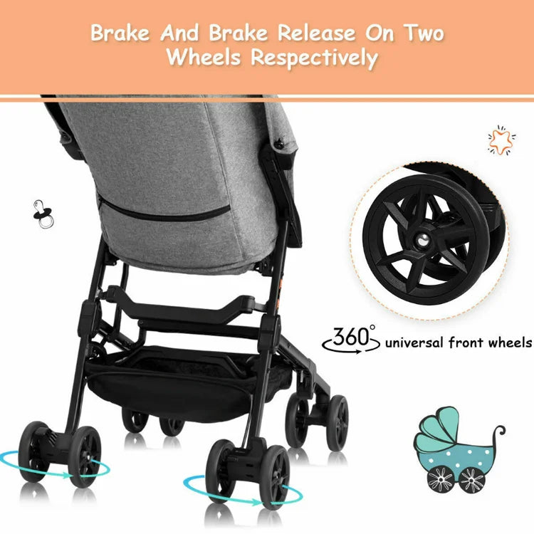 Portable Pocket Compact Lightweight Stroller Easy Handling Folding Travel carrier Travel Pram