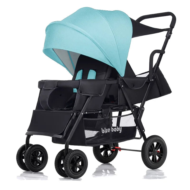 Special Design for Two Babies Family Trolley Double Seat Various Mode Baby Carriage Convenient Light Weight Baby Stroller