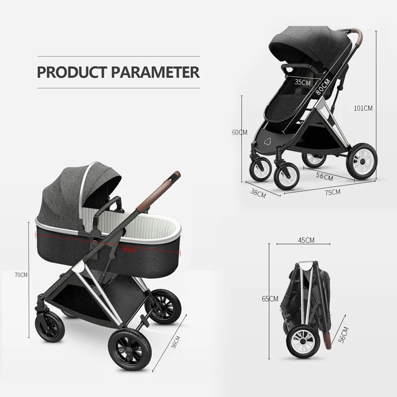 Best Quality Baby Stroller Pram 3 In 1 China Factory Baby Trolley With Carseat