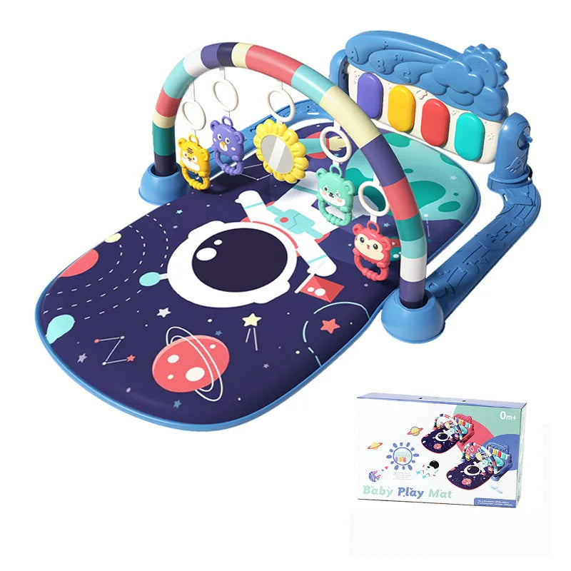 0-12M Baby Game Mat with Cute Pendant Early Educational Activities Musical Pedal Piano Infant Music Toys Newborn Play Mats