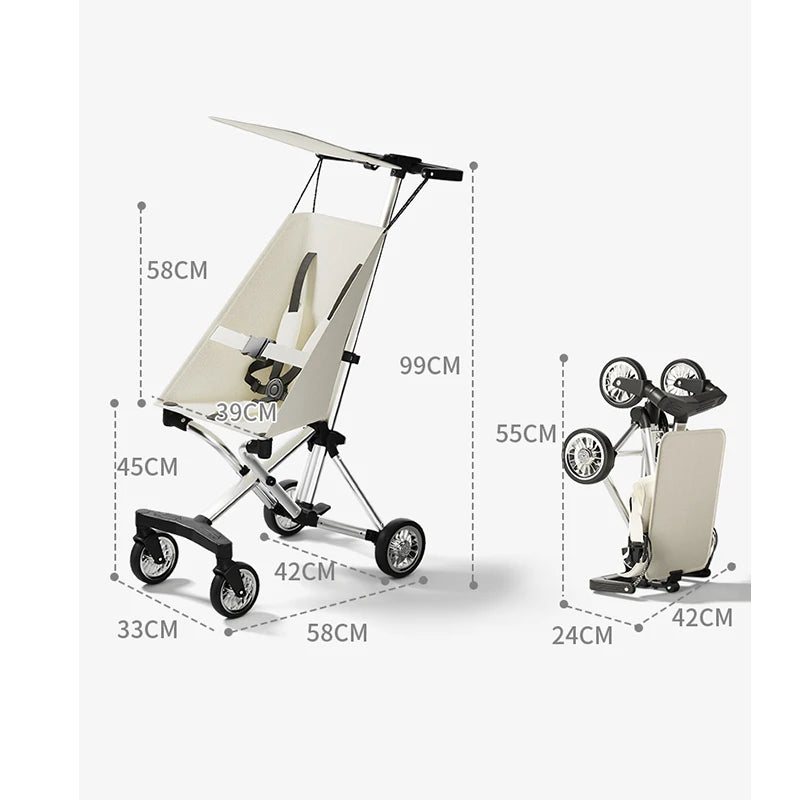 Compact Lightweight Travel Stroller for Babies & Toddlers Pocket Stroller with Breathable Fabric