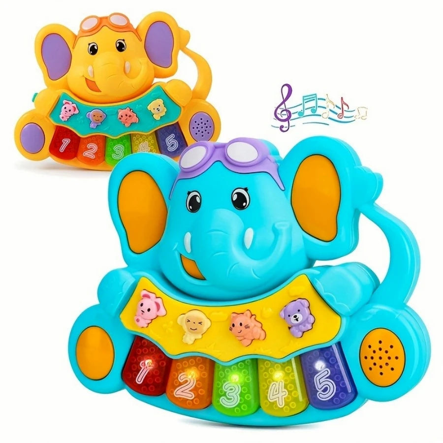 Baby Piano Toys, Elephant Music Baby Toys 18 Months Early Learning Educational Piano