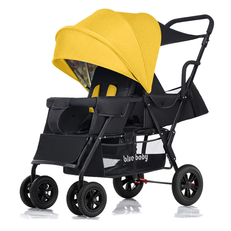 Special Design for Two Babies Family Trolley Double Seat Various Mode Baby Carriage Convenient Light Weight Baby Stroller