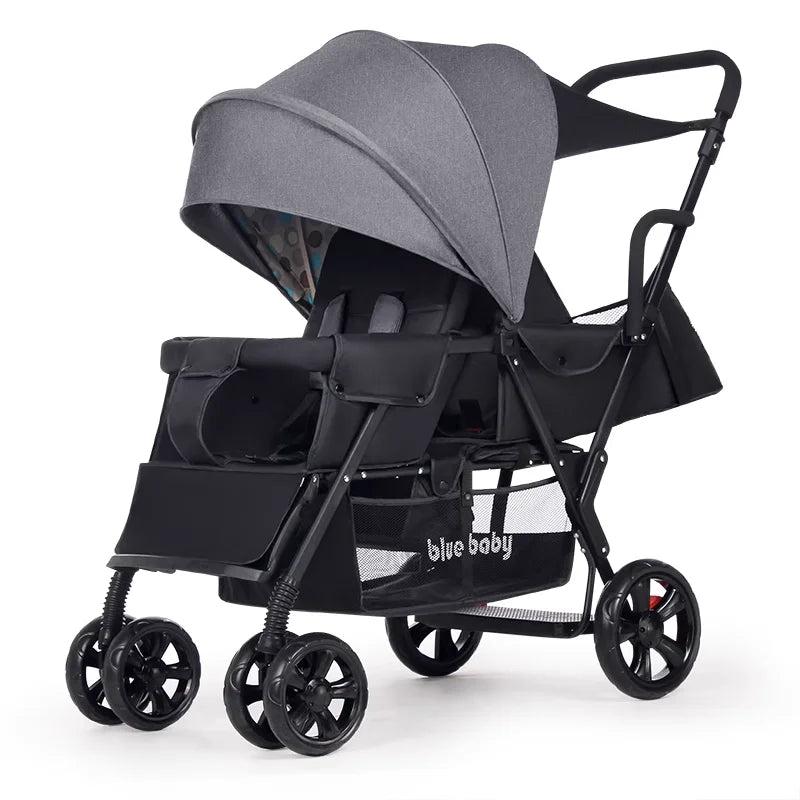 Special Design for Two Babies Family Trolley Double Seat Various Mode Baby Carriage Convenient Light Weight Baby Stroller