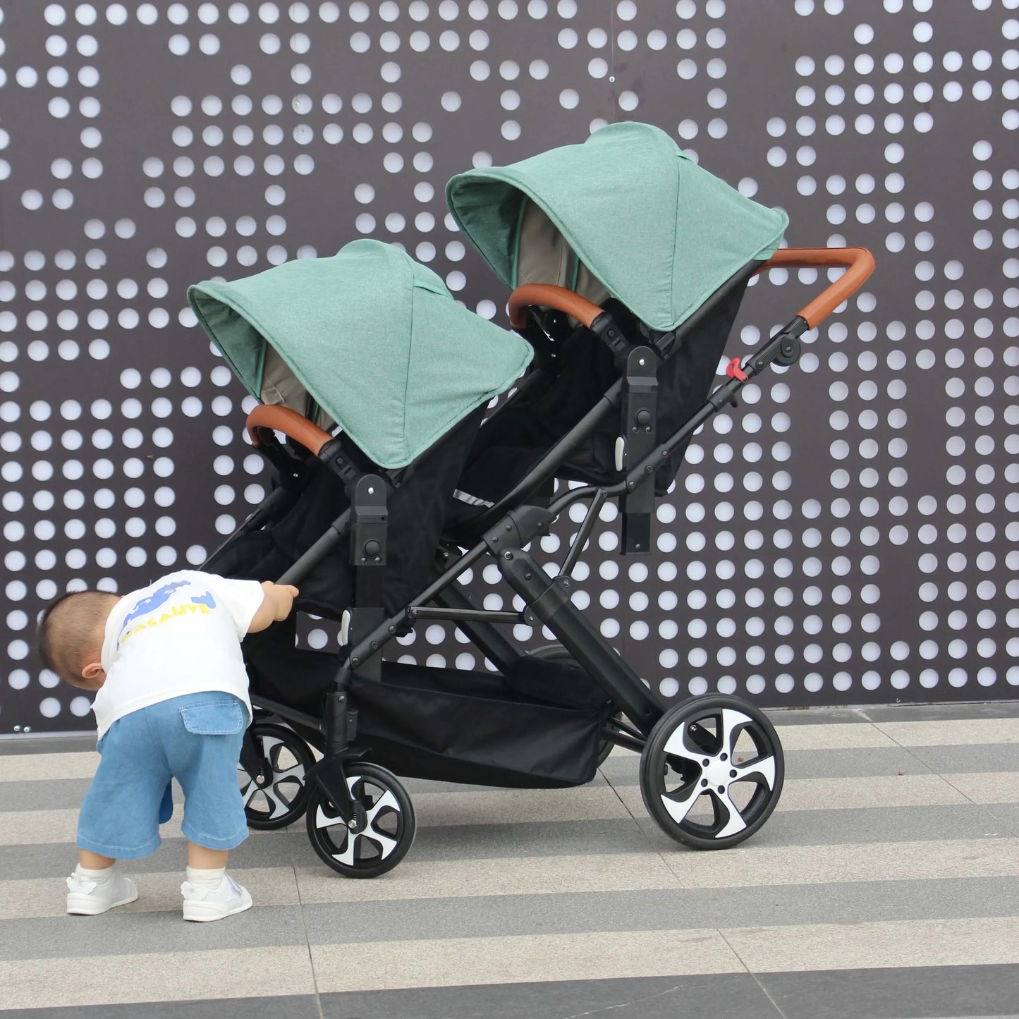 Foldable Twins Baby Stroller Twin Can Sit and Lie Double Stroller Shock Absorber Second high view Child Stroller