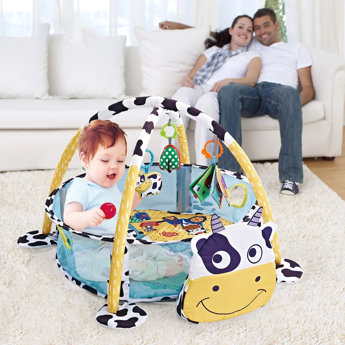 Baby Fitness Frame Crawling Blanket Play Mat Fence Crawling Mat With Cloth Book Infant Rug Enlightenment Toys Game Mat Gift