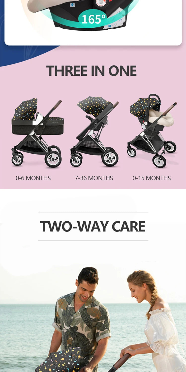 Best Quality Baby Stroller Pram 3 In 1 China Factory Baby Trolley With Carseat