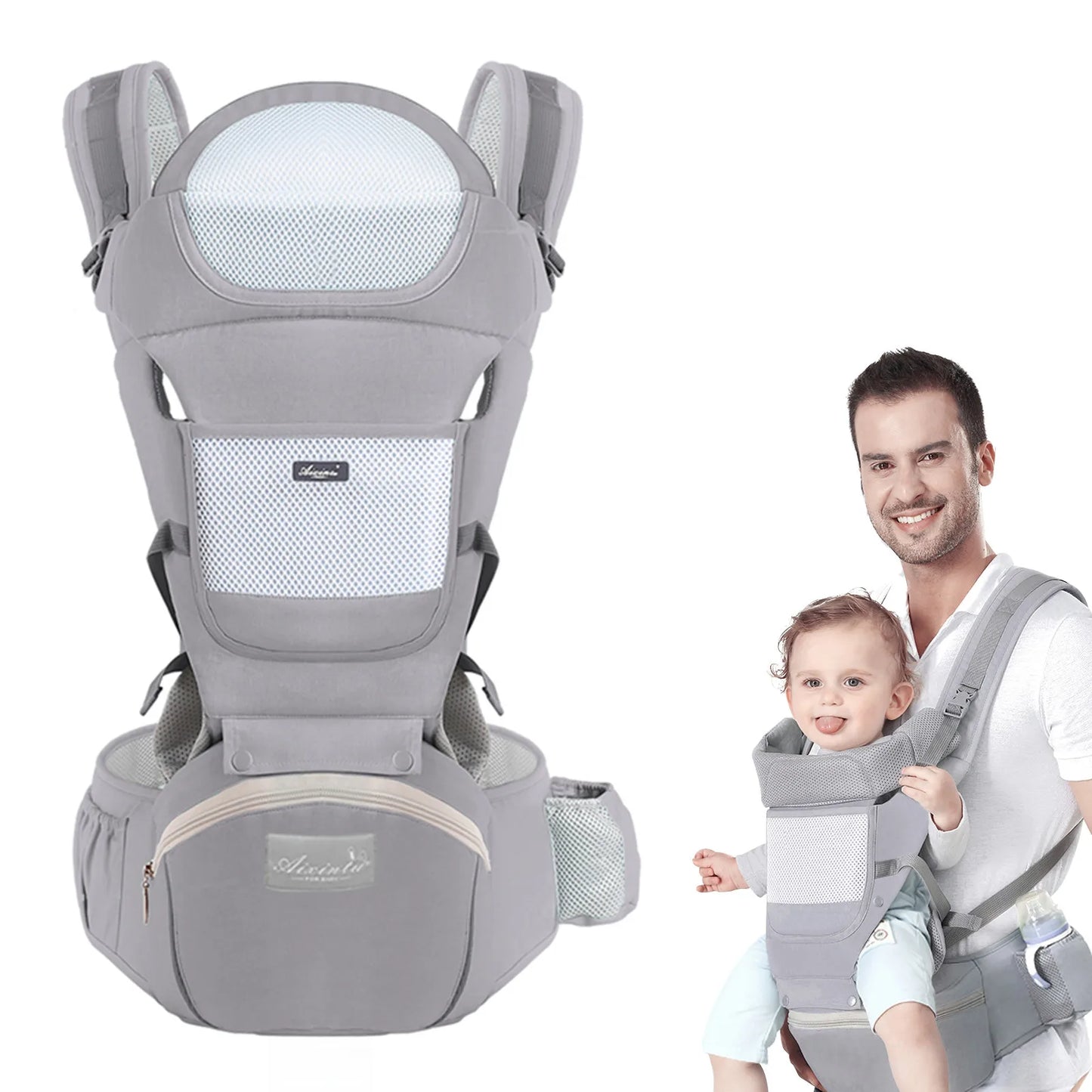 Cotton Baby Carrier Ergonomic Infant Waist Stool Newborn To Toddler