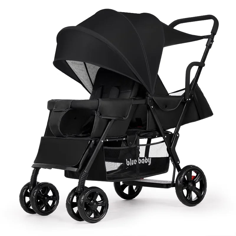 Special Design for Two Babies Family Trolley Double Seat Various Mode Baby Carriage Convenient Light Weight Baby Stroller