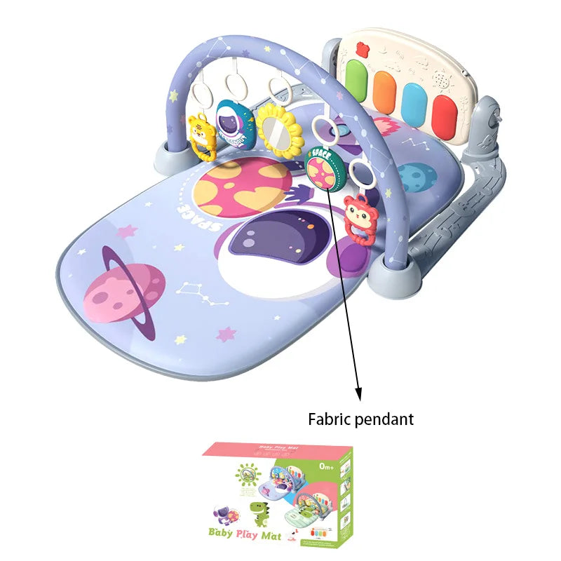 0-12M Baby Game Mat with Cute Pendant Early Educational Activities Musical Pedal Piano Infant Music Toys Newborn Play Mats