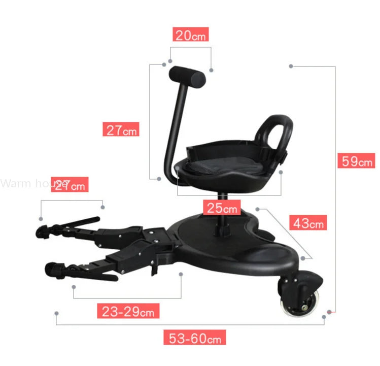 Universal Stroller Pedal Adapter Twins Scooter Hitchhiker Kids Standing Plate with Seat Second Child baby stroller accessories