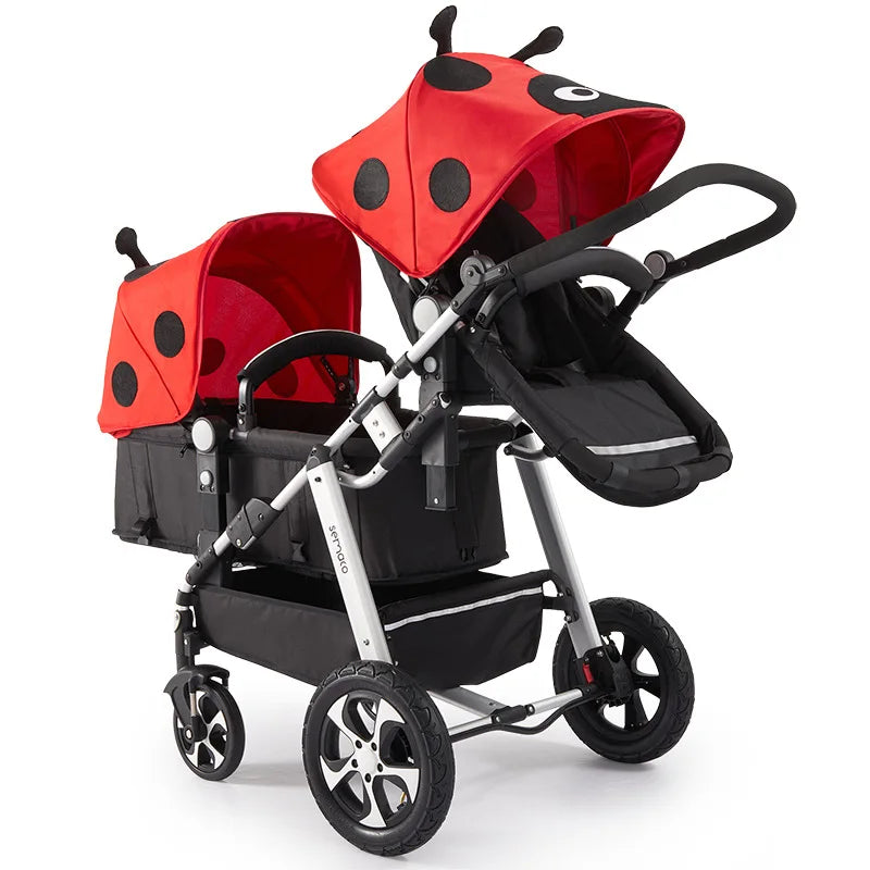 New Twins baby stroller 2 in 1, travel baby carriage, Newborn Pram, Portable Kids Stroller