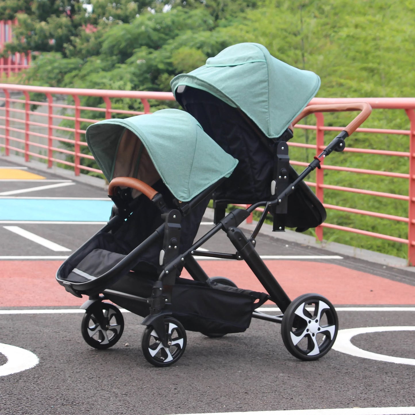 Foldable Twins Baby Stroller Twin Can Sit and Lie Double Stroller Shock Absorber Second high view Child Stroller